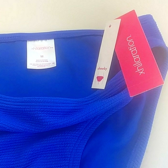 Xhilaration Cheeky Ribbed Bikini Bottom Blue M - Picture 4 of 5